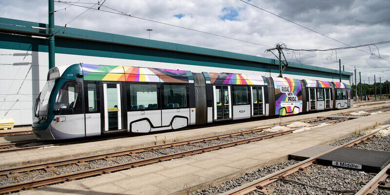 New Rainbow Tram Hits Nottingham Rails in Support of LGBTQ+ Community and Pride